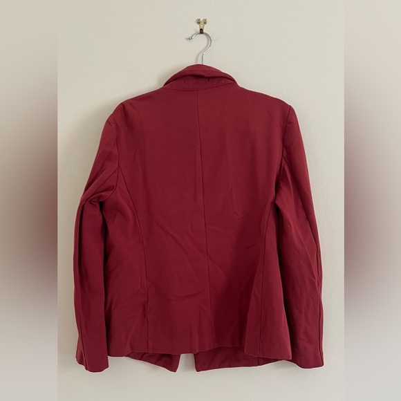 Philosophy Deep Red Womens Blazer 8 Stretch Single Breast Business Casual Preppy - Picture 8 of 10